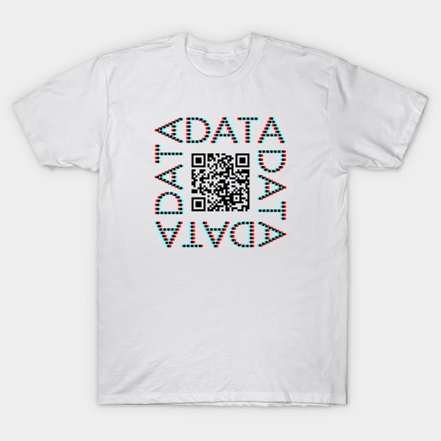 Punchcard data (QR, 3D) T-Shirt by Apparatus